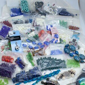 Mixed Bead Lot Jewelry Making Craft Supply Assorted Glass Acrylic Stone Bundle